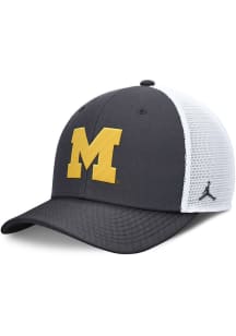 Nike Michigan Wolverines Structured Rise Trucker Adjustable Hat - Charcoal