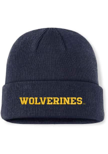 Nike Michigan Wolverines Blue Terra Beanie Mens Knit Hat