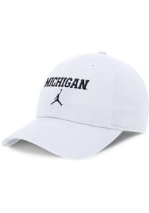 Nike Michigan Wolverines Jordan Brand Club Unstructured Tri-Glide Adjustable Hat - White