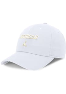 Nike Michigan Wolverines Jordan Brand Dri-Fit Club Unstructured Swoosh Adjustable Hat - White