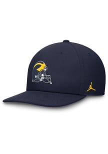 Nike Michigan Wolverines Blue Jordan Brand Dri-Fit Pro Structured Square Bill Mens Snapback Hat