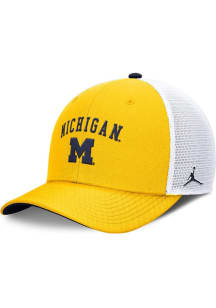 Nike Michigan Wolverines Jordan Brand Rise Structured Trucker Style Adjustable Hat - Yellow