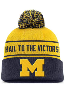 Nike Michigan Wolverines Blue Jordan Brand Peak Pom Design Mens Knit Hat