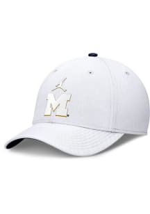 Nike Michigan Wolverines Mens White Jordan Brand Rise Structured Swoosh Flex Hat