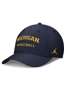 Nike Michigan Wolverines Mens Blue Jordan Brand Basketball Rise Swoosh Flex Hat