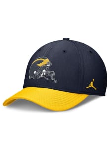 Nike Michigan Wolverines Mens Blue 2T Jordan Brand Basketball Rise Swoosh Flex Hat