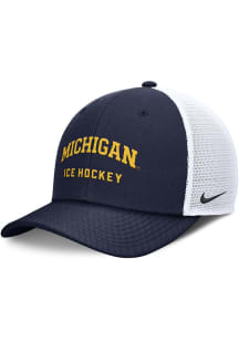 Nike Michigan Wolverines Ice Hockey Rise Structured Trucker Adjustable Hat - Blue