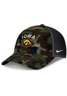 Nike Iowa Hawkeyes NIKE MILITARY RISE STRUCTURED TRUCKER Adjustable Hat - Olive