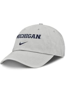 Nike Michigan Wolverines NIKE CLUB ON-FIELD UNSTRUCTURED ADJUSTABLE CAP Adjustable Hat - Grey