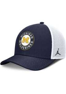 Nike Michigan Wolverines JORDAN BRAND DRI FIT RISE PRIMETIME STRUCTURED TRUCKER CAP Adjustable Hat..