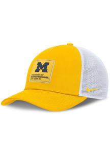 Nike Michigan Wolverines NIKE RISE GAMEDAY 5 PANEL STRUCTURED TRUCKER CAP Adjustable Hat - Yellow