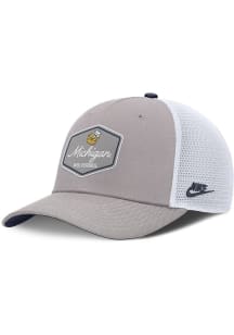 Nike Michigan Wolverines NIKE RISE LEGACY 5P STRUCTURED TRUCKER CAP Adjustable Hat - Grey