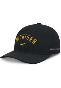 Nike Michigan Wolverines Rise Performance Structured Adjustable Hat - Black