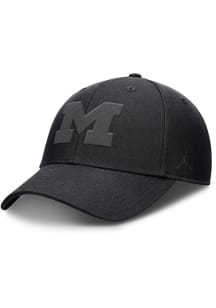 Nike Michigan Wolverines JORDAN BRAND CLUB TONAL STRUCTURED ADJUSTABLE CAP Adjustable Hat - Black