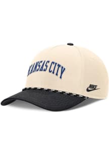 Nike Kansas City Royals Cooperstown Rope 2T Rise Structured Adjustable Hat - Ivory