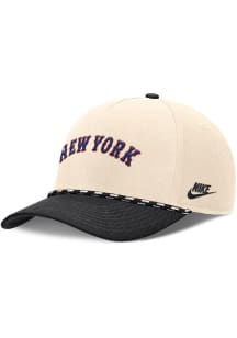 Nike New York Mets Cooperstown Rope 2T Rise Structured Adjustable Hat - Ivory