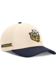 Nike Michigan Wolverines Structured Rise Cap Adjustable Hat - Ivory