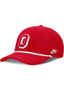 Nike Ohio State Buckeyes 5 Panel Rise Structured Cap Vin Adjustable Hat - Red
