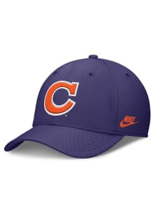 Nike Clemson Tigers Mens Purple Structured Rise Swooshflex Flex Hat