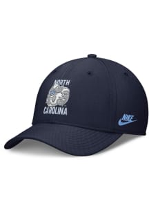 Nike North Carolina Tar Heels Mens Navy Blue Structured Rise Swooshflex Flex Hat