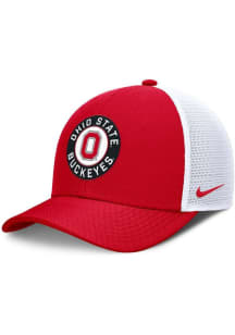 Nike Ohio State Buckeyes NIKE DRI FIT RISE PRIMETIME STRUCTURED TRUCKER CAP Adjustable Hat - Red