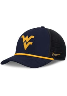 Nike West Virginia Mountaineers NIKE RISE PRIMETIME 5P STRUCTURED TRUCKER CAP Adjustable Hat - Nav..