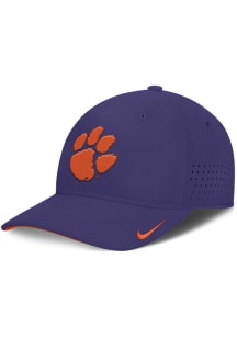 Nike Clemson Tigers Mens Purple NIKE DRI-FIT CLUB GAMEDAY STR AEROBILL SWOOSHFLEX CAP Flex Hat