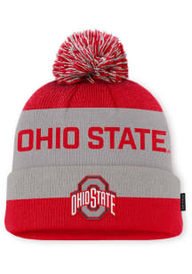 Nike Ohio State Buckeyes Red NIKE PEAK GAMEDAY CUFFED POM BEANIE CAP Mens Knit Hat