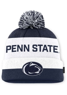 Nike Penn State Nittany Lions Navy Blue NIKE PEAK GAMEDAY CUFFED POM BEANIE CAP Mens Knit Hat
