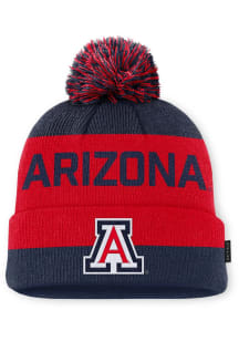 Nike Arizona Wildcats Navy Blue NIKE PEAK GAMEDAY CUFFED POM BEANIE CAP Mens Knit Hat