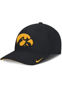Nike Iowa Hawkeyes Mens Black NIKE DRI-FIT CLUB GAMEDAY STR AEROBILL SWOOSHFLEX CAP Flex Hat