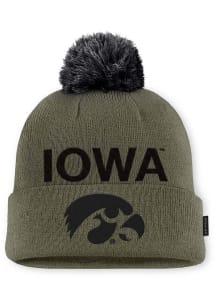Nike Iowa Hawkeyes Olive NIKE MILITARY PEAK BEANIE CAP Mens Knit Hat