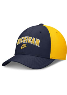 Nike Michigan Wolverines Mens Blue NIKE DRI-FIT RISE LEGACY STRUCTURED SWOOSHFLEX CAP Flex Hat