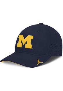 Nike Michigan Wolverines Mens Blue JORDAN BRAND DRI-FIT CLUB GAMEDAY STR AEROBILL SWOOSHFLEX CA Fl..