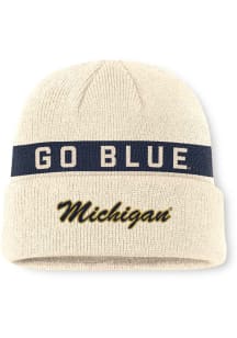 Nike Michigan Wolverines Natural JORDAN BRAND PEAK PRIMETIME UTILITY BEANIE CAP Mens Knit Hat