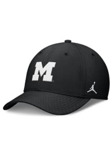Nike Michigan Wolverines Mens Black JORDAN BRAND RISE WHT SWOOSHFLEX CAP Flex Hat