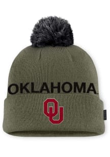 Nike Oklahoma Sooners Olive JORDAN BRAND MILITARY PEAK BEANIE CAP Mens Knit Hat