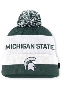 Nike Michigan State Spartans Green NIKE PEAK GAMEDAY CUFFED POM BEANIE CAP Mens Knit Hat