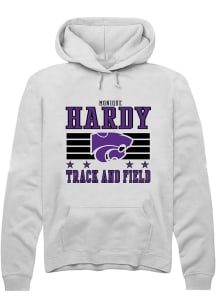 Monique Hardy  Rally K-State Wildcats Mens White NIL Striped Long Sleeve Hoodie