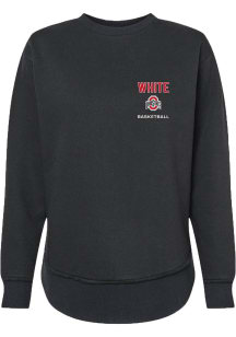 Colin White  Rally Ohio State Buckeyes Womens Black NIL Embroidered Crew Sweatshirt