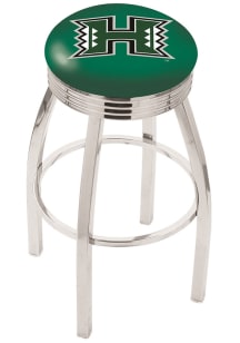 Hawaii Warriors 3 Ring Chrome Seat Pub Stool - Silver