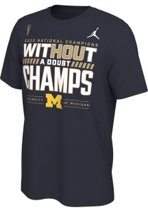 Nike Michigan Wolverines Blue 2023 National Champions Locker Room Short Sleeve T Shirt