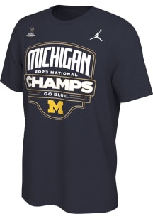 Nike Michigan Wolverines Blue 2023 National Champions Celebration Short Sleeve T Shirt