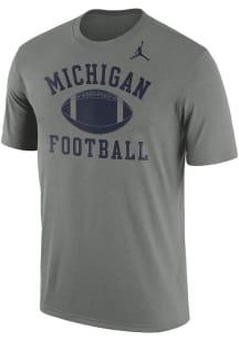 Nike Michigan Wolverines Dark Grey Jordan Rlegend Football Short Sleeve T Shirt