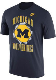 Nike Michigan Wolverines Blue Back to School Campus Athlete Short Sleeve T Shirt