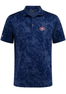 Levelwear Montreal Canadiens Mens Navy Blue Whisper Embroidered 3D Patch Short Sleeve Polo