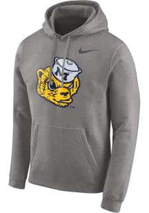 Nike Michigan Wolverines Mens Grey Club Fleece Vault Logo Long Sleeve Hoodie