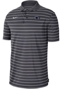 Nike Penn State Nittany Lions Mens Anthracite Victory Stripe Short Sleeve Polo