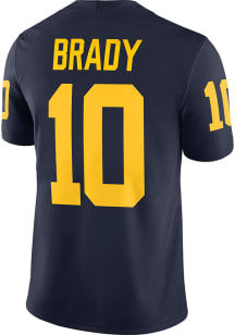 Tom Brady  Nike Michigan Wolverines Blue Jordan Practice Football Jersey