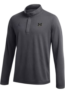 Nike Michigan Wolverines Mens Grey Jordan Practice Long Sleeve Qtr Zip Pullover